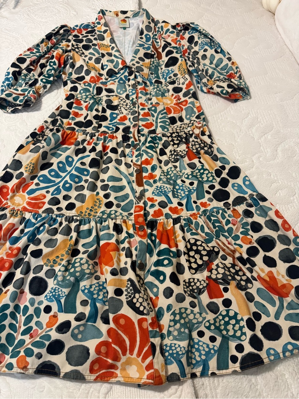 Beautiful Farm RIO Multicolor Tiered Button-Front Maxi Dress - Picture 3 of 7